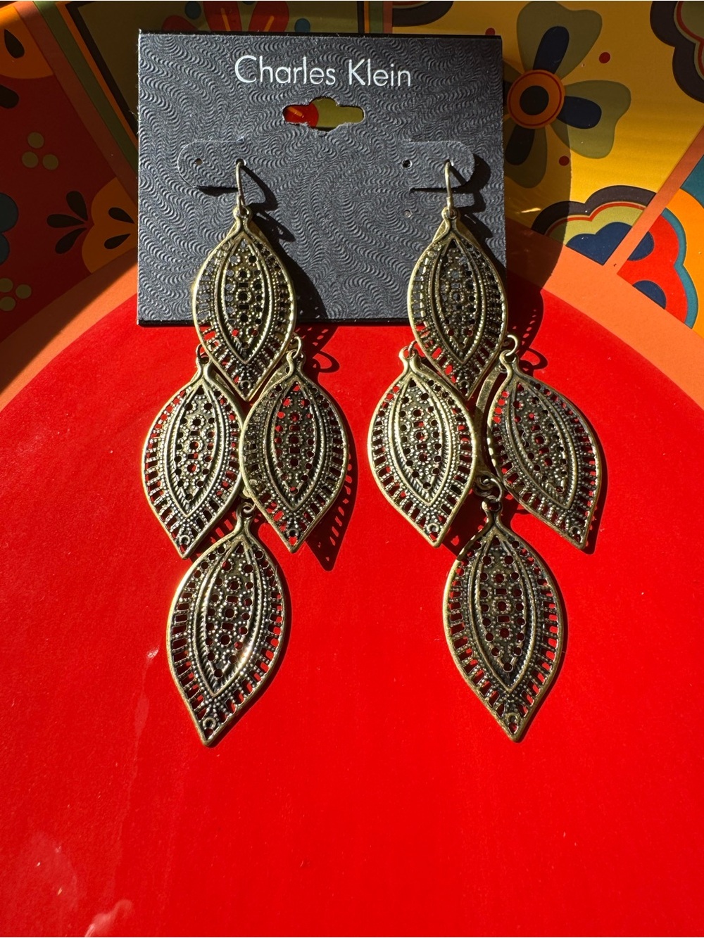 ✨BUNDLE 5 ITEMS FOR $20✨Charles Klein Gold-Tone Layered Leaf Drop Earrings